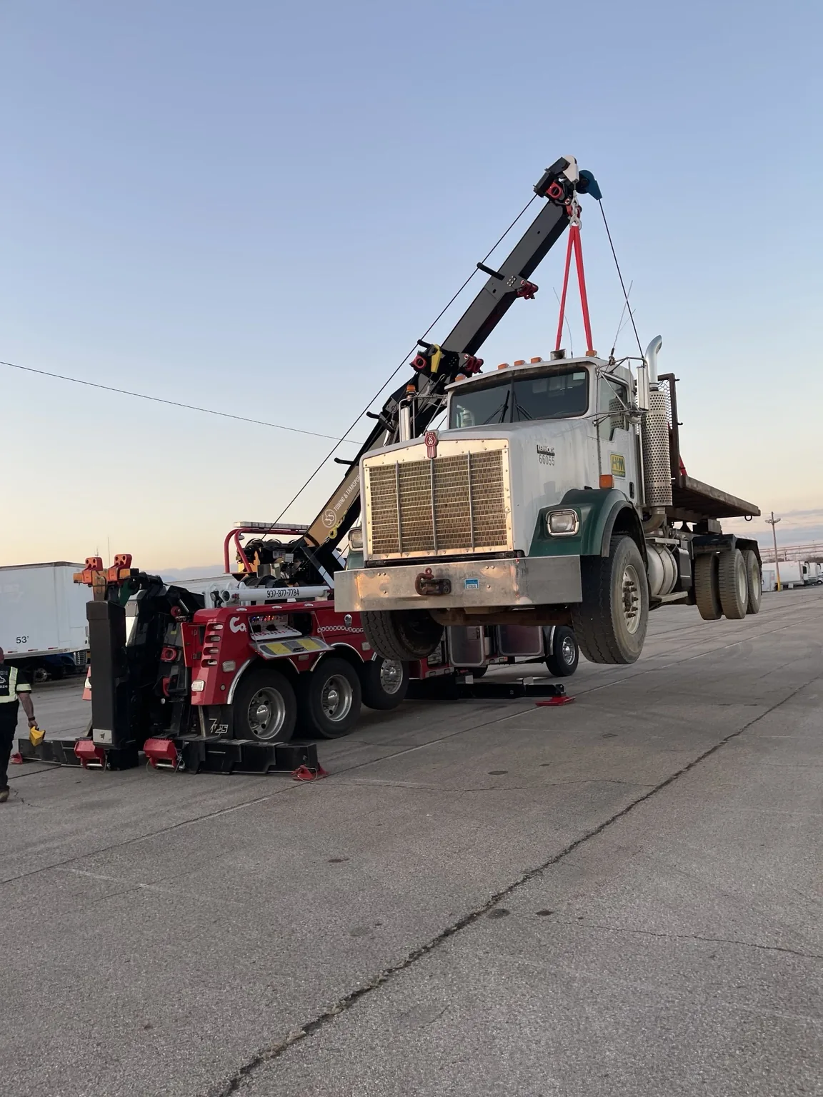JJ’s recovery equipment lifting a heavy vehicle